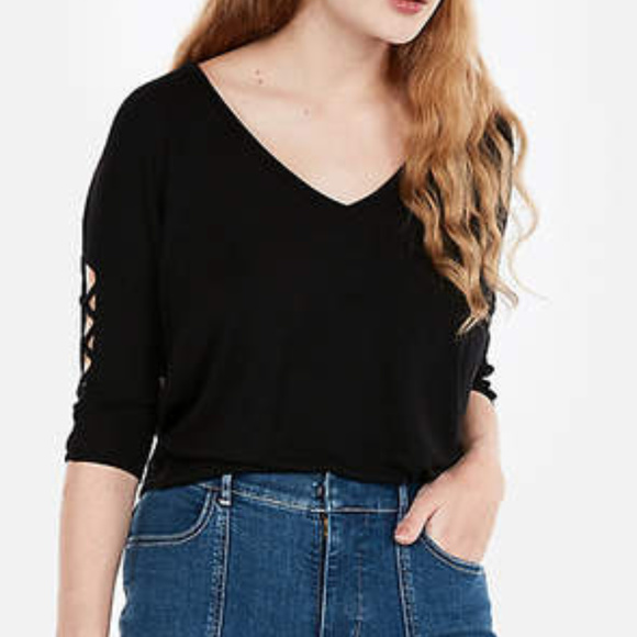 Express Tops - NWOT Express one eleven lace-up sleeve london tee